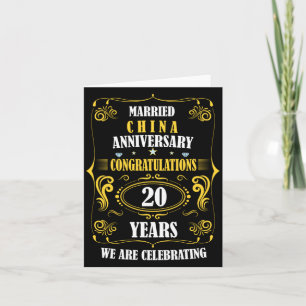 Celebrate China Wedding 20 Years Married Card