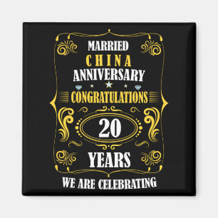Celebrate China Wedding 20 Years Married Magnet