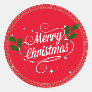 Celebrate Christmas, festive holiday colours, Classic Round Sticker