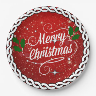 Celebrate Christmas, festive holiday colours, Paper Plate