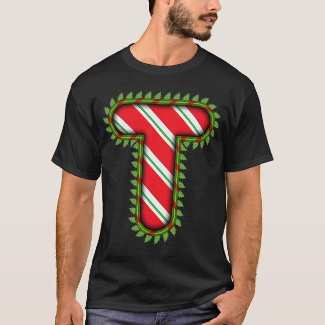 Celebrate Christmas with the letters of your name T-Shirt (Front)