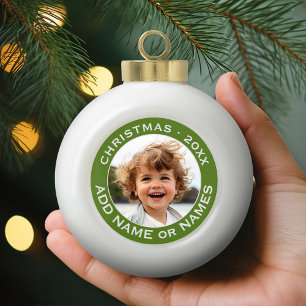 Celebrate Christmas with Your Favourite Photo Ceramic Ball Christmas Ornament