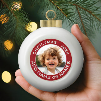 Celebrate Christmas with Your Favourite Photo Ceramic Ball Christmas Ornament