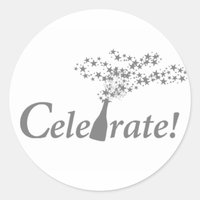 Celebrate! Classic Round Sticker (Front)