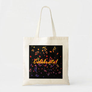 Celebrate Confetti Black Tote Bag