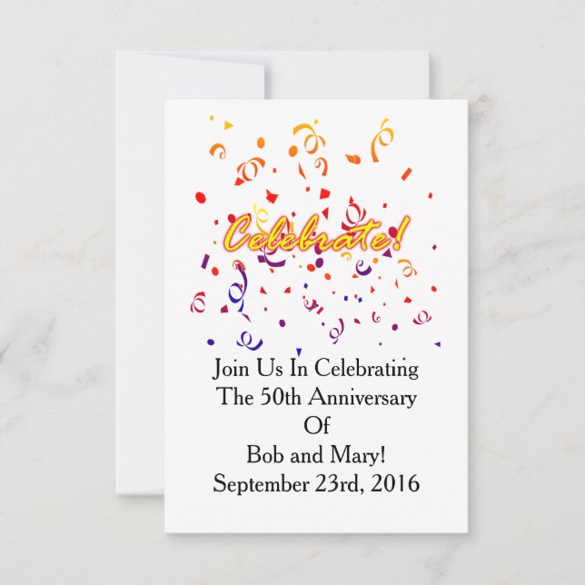 Celebrate Confetti Invitation (Front)