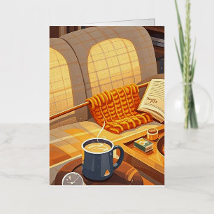 Celebrate cosy nights knitted blanket and warm foil greeting card