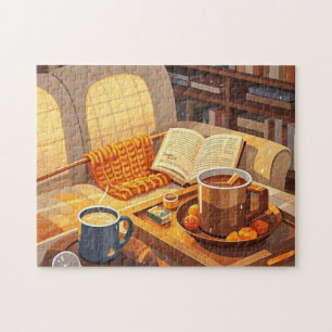 Celebrate cosy nights knitted blanket and warm jigsaw puzzle