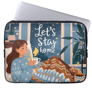 Celebrate cozy nights knitted blanket laptop sleeve