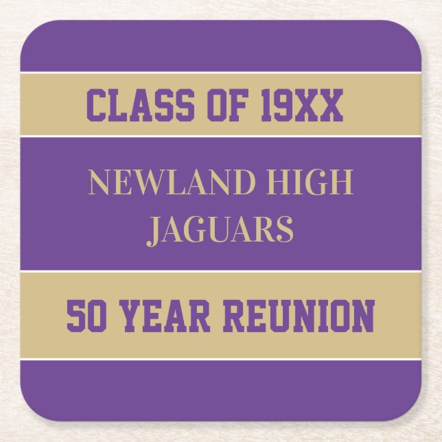 Celebrate! CUSTOM Class Reunion  Square Paper Coas Coaster (Front)