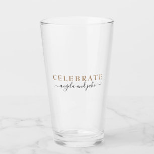 Celebrate Custom Names Wedding Glass