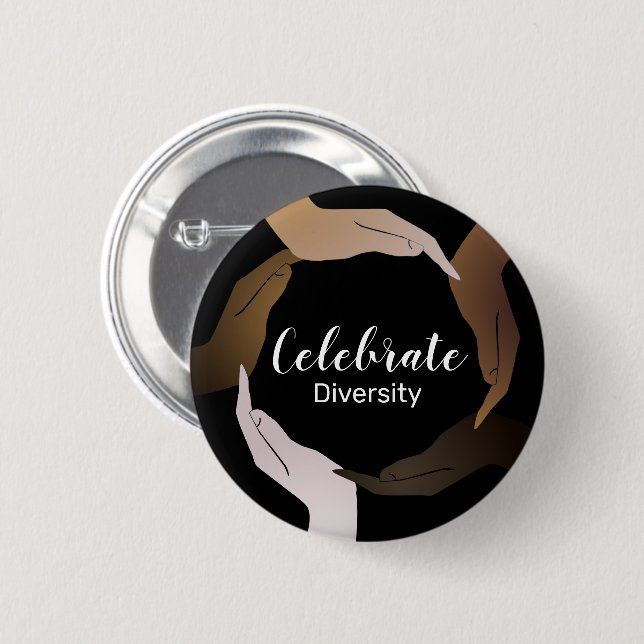 Celebrate Diversity 6 Cm Round Badge (Front & Back)