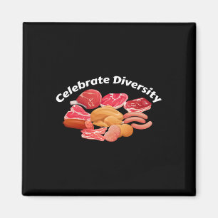 Celebrate Diversity Bbq Grill Clothing Apparel Fun Magnet