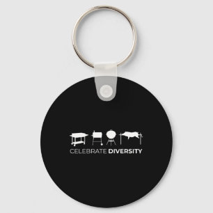 Celebrate Diversity Bbq Grill Key Ring
