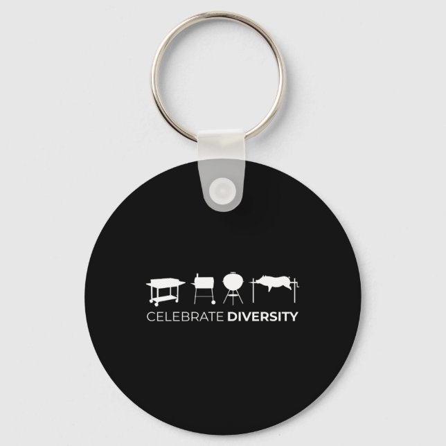 Celebrate Diversity Bbq Grill  Key Ring (Front)