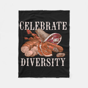 Celebrate Diversity Bbq Meat Smoking Byrbecue Smok Fleece Blanket