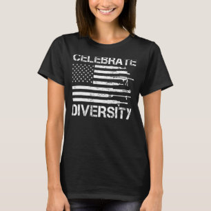 Celebrate Diversity Bullet Gun Rights Gun Lover So T-Shirt