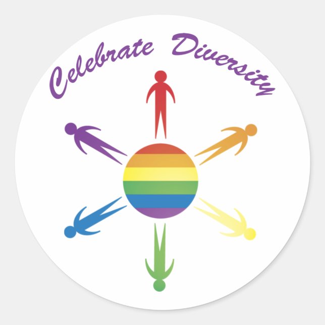 Celebrate Diversity Circle Stickers (Front)