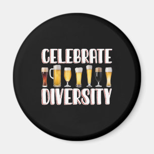 Celebrate Diversity Craft Beer Drinking Magnet