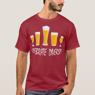 Celebrate Diversity Craft Beer Drinking Retro T-Shirt
