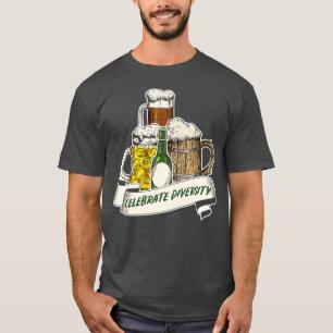 Celebrate Diversity Craft Beer Drinking Retro T-Shirt