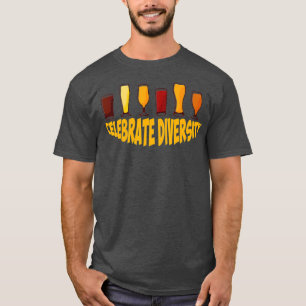 Celebrate Diversity Craft Beer Drinking Retro T-Shirt