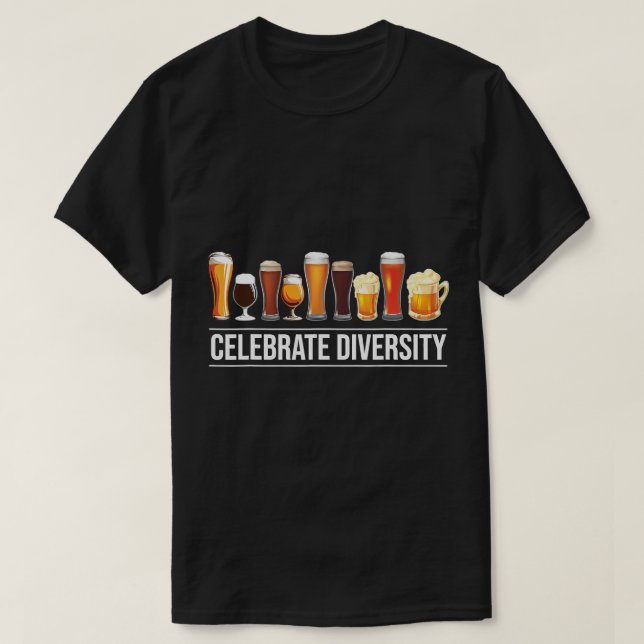 Celebrate Diversity Craft Beer T-Shirt (Design Front)