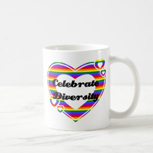 Celebrate Diversity Dark Text Coffee Mug