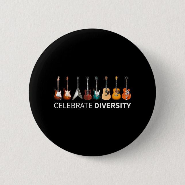 celebrate diversity guitar I Might Look Like I'm 6 Cm Round Badge (Front)