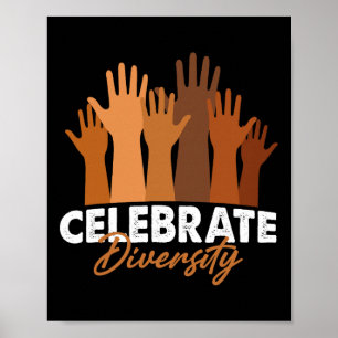 Celebrate Diversity Hands Black History Month Mela Poster