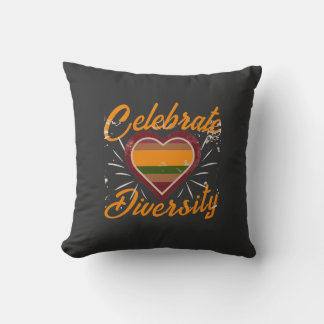 Celebrate Diversity Heart Gradient  Cushion