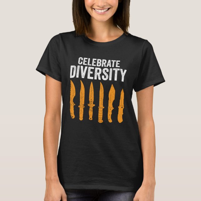 Celebrate Diversity Knife Collecting T-Shirt (Front)