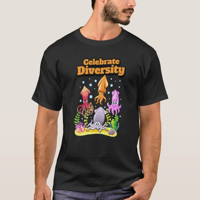 Celebrate Diversity Squid T-Shirt (Front)