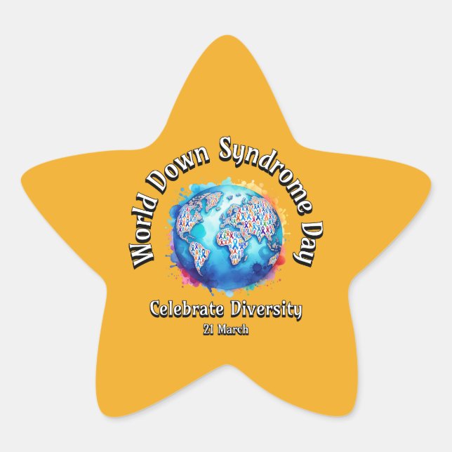 Celebrate Diversity.  Star Sticker (Front)