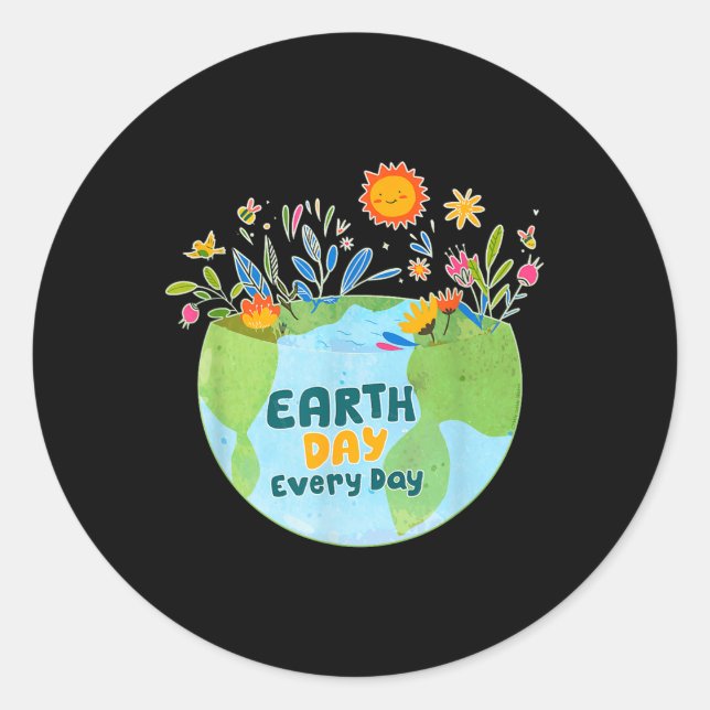 Celebrate Earth Day Every Day - Earth Day _1  Classic Round Sticker (Front)