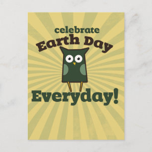 Celebrate Earth Day Everyday Owl Postcard