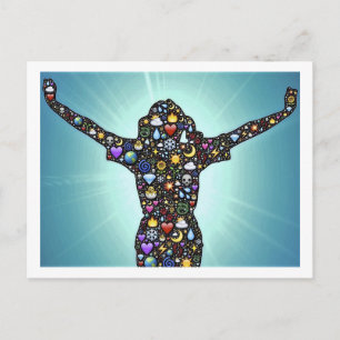 Celebrate Earth Nature Sun Moon Stars Joy Happy Postcard