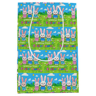 Celebrate Easter Colourful Bunnies Medium Gift Bag