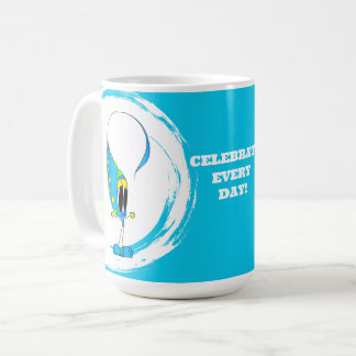 Celebrate Every Day Colorful Cartoon Coffee Mug