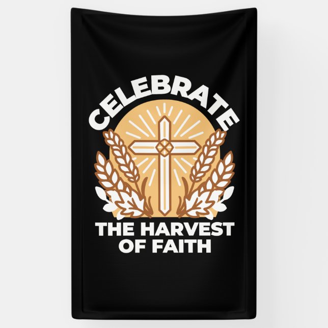 Celebrate Faith with Harvest – Inspirational Art Banner (Vertical)