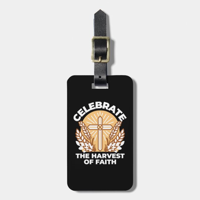 Celebrate Faith with Harvest – Inspirational Art Luggage Tag (Front Vertical)