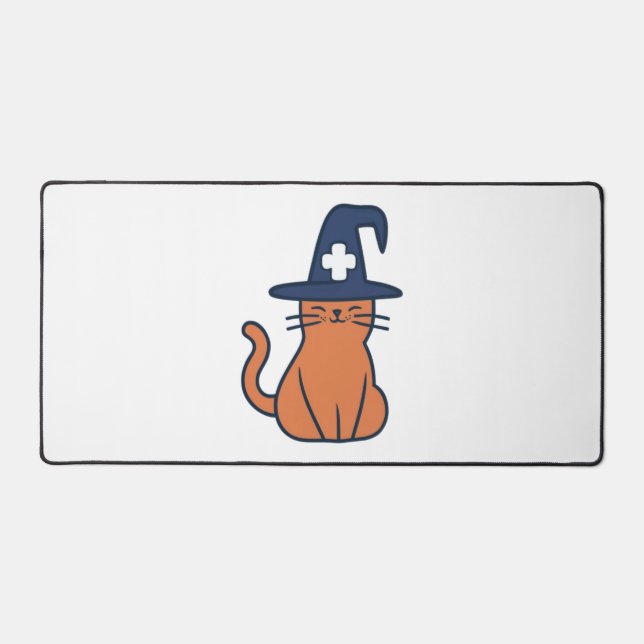 Celebrate Fall with a Feline Twist - One Spooky Nu Desk Mat (Front)