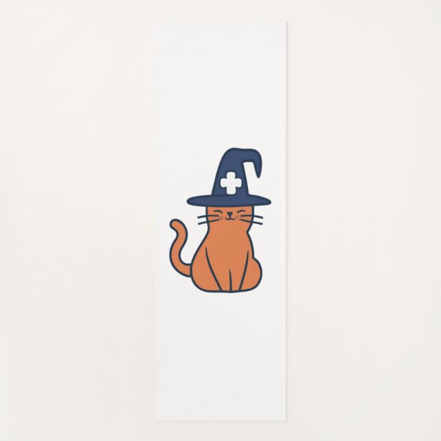 Celebrate Fall with a Feline Twist - One Spooky Nu Yoga Mat (Front)