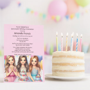 Celebrate Fancy Teen Girl Birthday Party Invitation