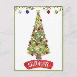 Celebrate Festive Christmas Tree Postcard
