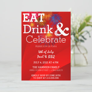 Celebrate Fireworks Party Invitation