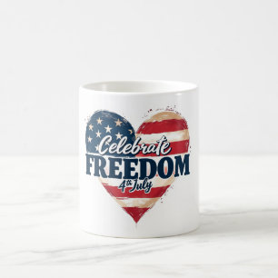 Celebrate Freedom Heart July 4th Mug