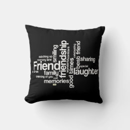 Celebrate Friendship Black Square Pillow
