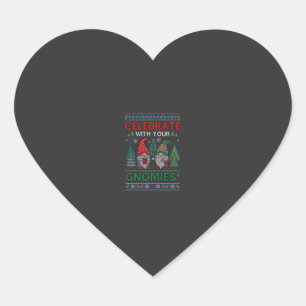 Celebrate Gnomies Christmas Gnomes Trees Reindeer Heart Sticker