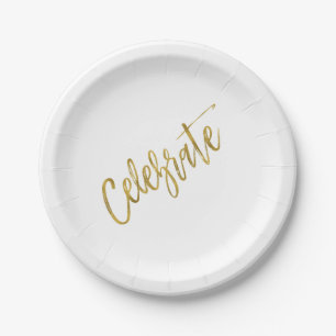 Celebrate Gold Foil Paper Plate